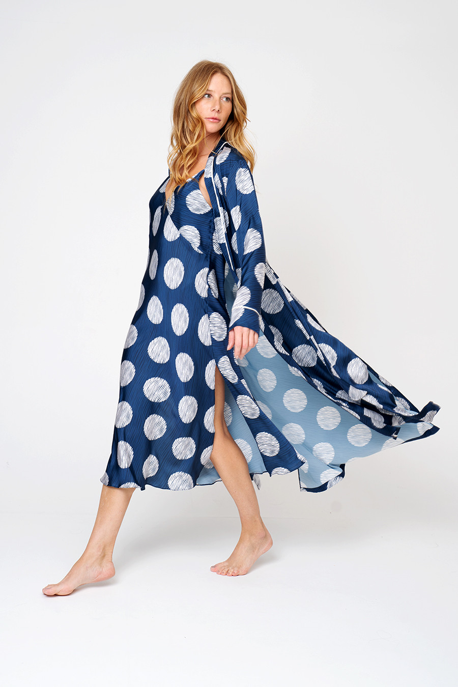 Camisola e Robe Longo Toque de Seda - Anoitecer Camisola e Robe Longo Toque de Seda - Anoitecer