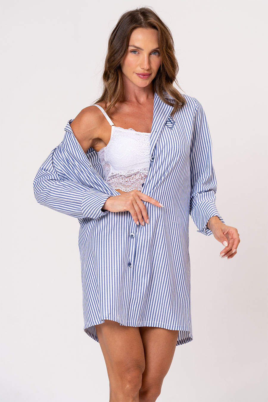 CAMISOLA CHEMISE DE CAMBRAIA - CLÁSSICO ILHAS GREGAS CAMISOLA CHEMISE DE CAMBRAIA - CLÁSSICO ILHAS GREGAS