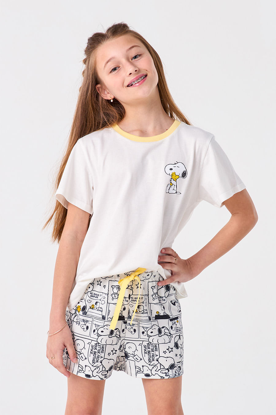 PIJAMA CURTO JUVENIL MENINA - SNOOPY P&B PIJAMA CURTO JUVENIL MENINA - SNOOPY P&B