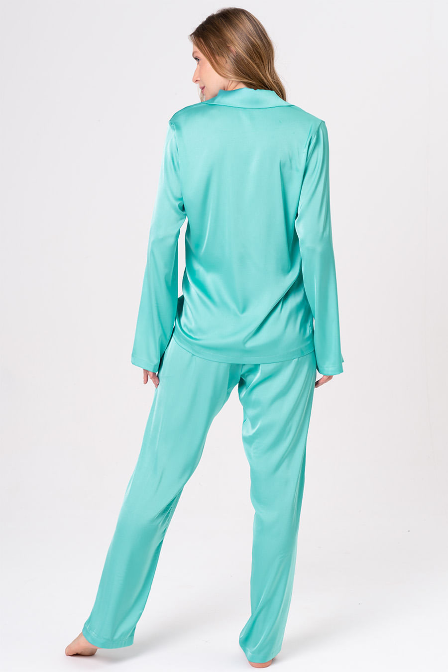 PIJAMA AMERICANO LONGO ACETINADO - LIBÉLULA PIJAMA AMERICANO LONGO ACETINADO - LIBÉLULA