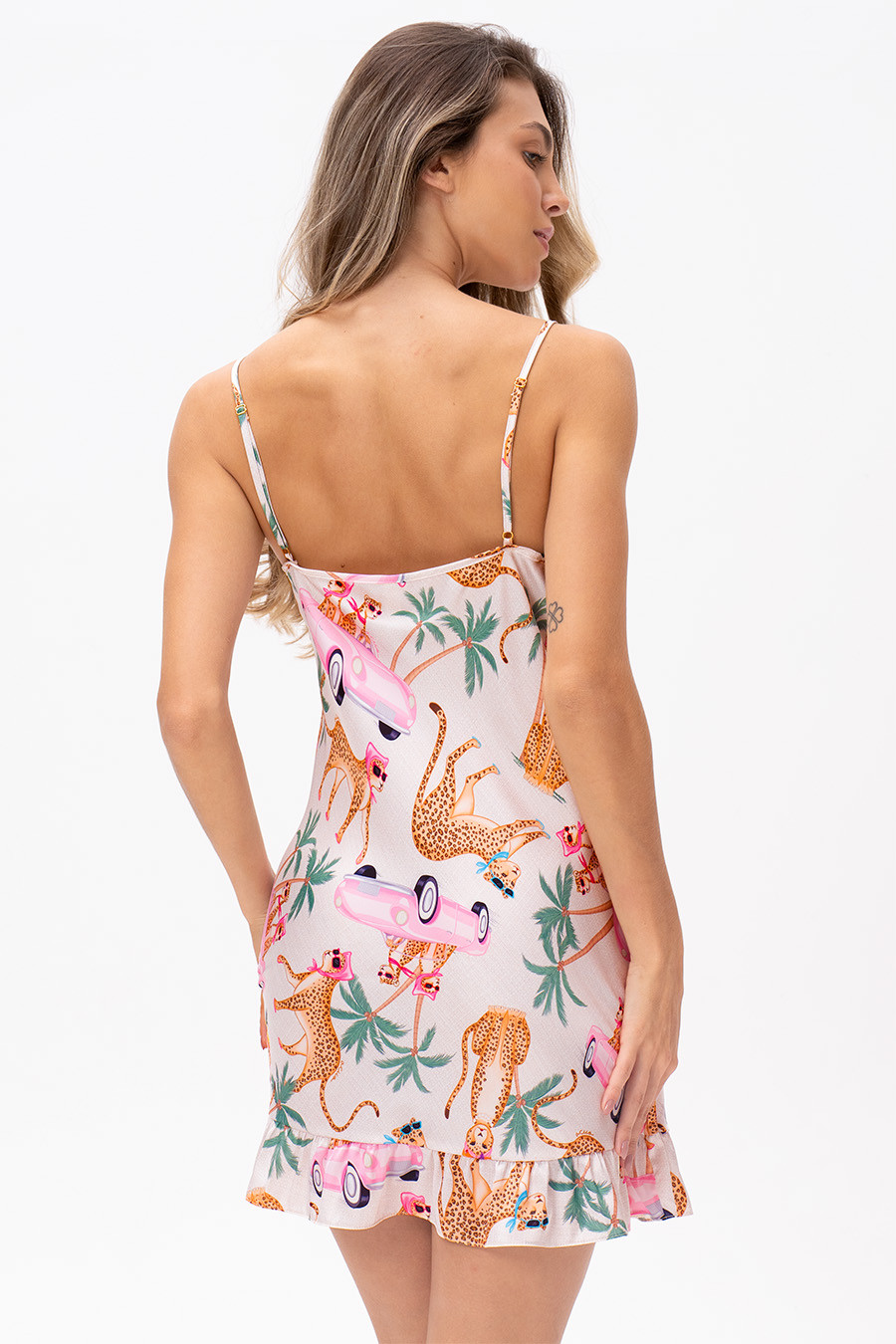 CAMISOLA ACETINADA DE BABADOS - CALIFÓRNIA CAMISOLA ACETINADA DE BABADOS - CALIFÓRNIA