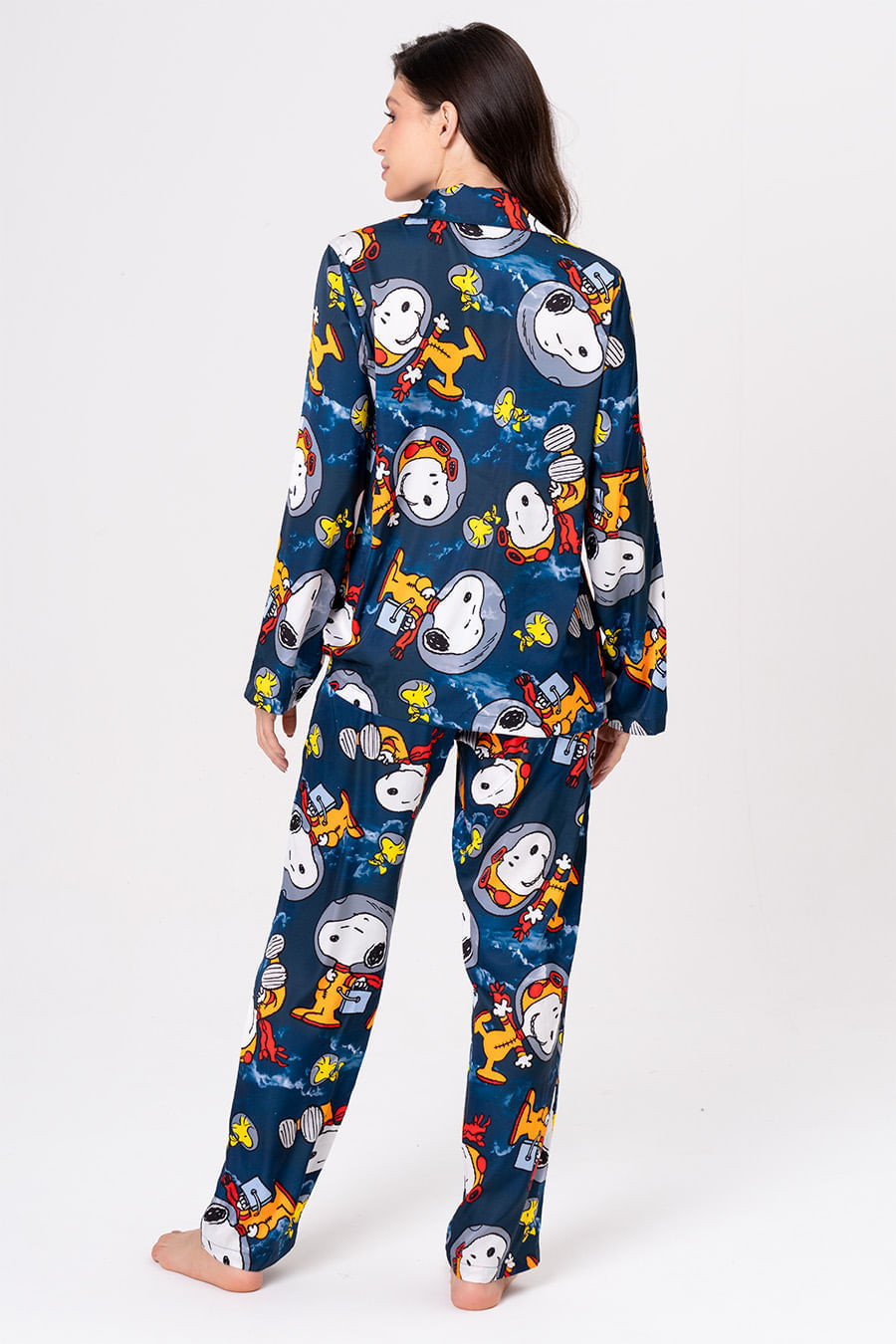 PIJAMA AMERICANO LONGO ACETINADO - SNOOPY NAUTA PIJAMA AMERICANO LONGO ACETINADO - SNOOPY NAUTA