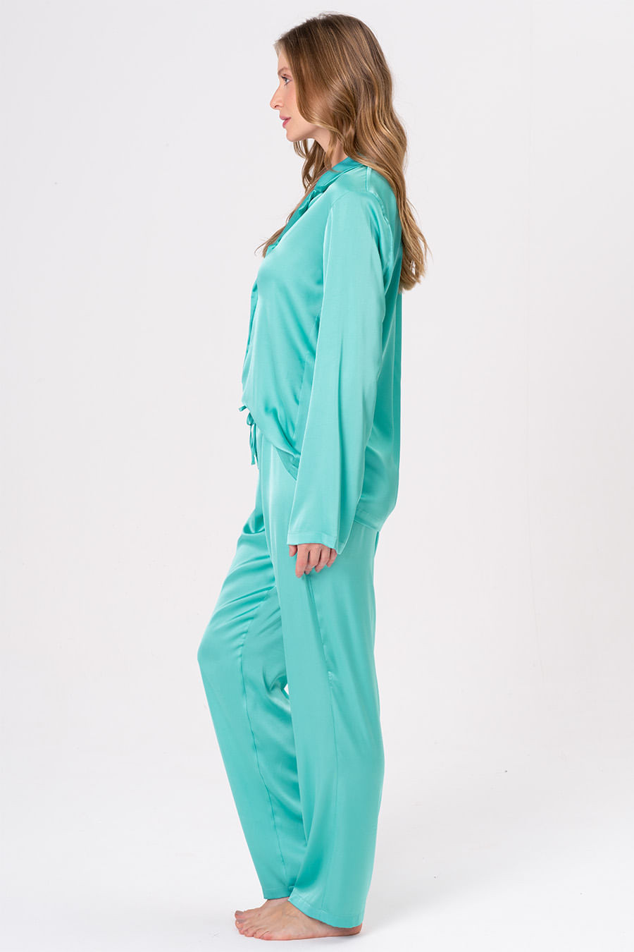 PIJAMA AMERICANO LONGO ACETINADO - LIBÉLULA PIJAMA AMERICANO LONGO ACETINADO - LIBÉLULA