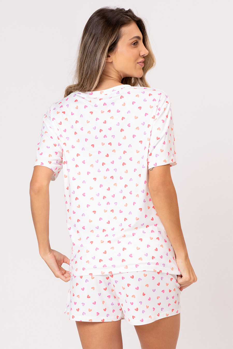 PIJAMA CURTO CORAÇÕES - GIFTS FÉRIAS