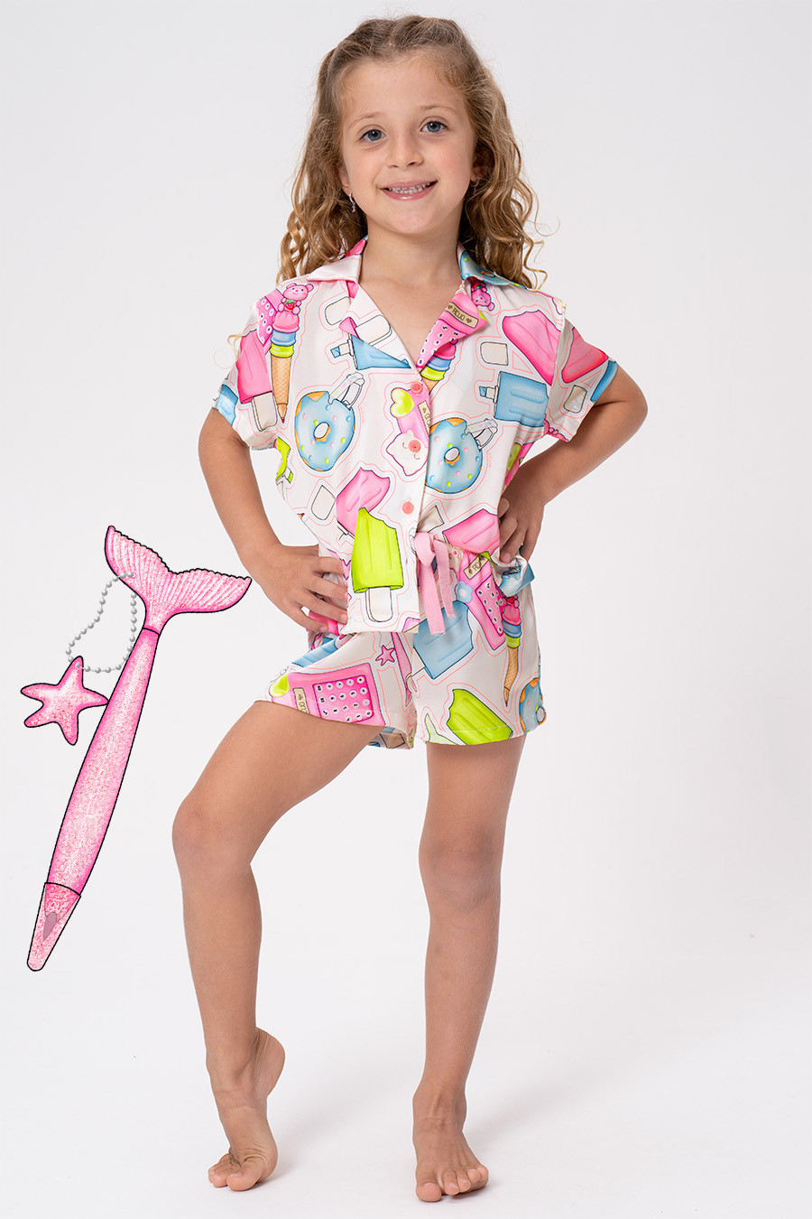 PIJAMA AMERICANO ACETINADO INFANTIL - CUTE PAPER PIJAMA AMERICANO ACETINADO INFANTIL - CUTE PAPER