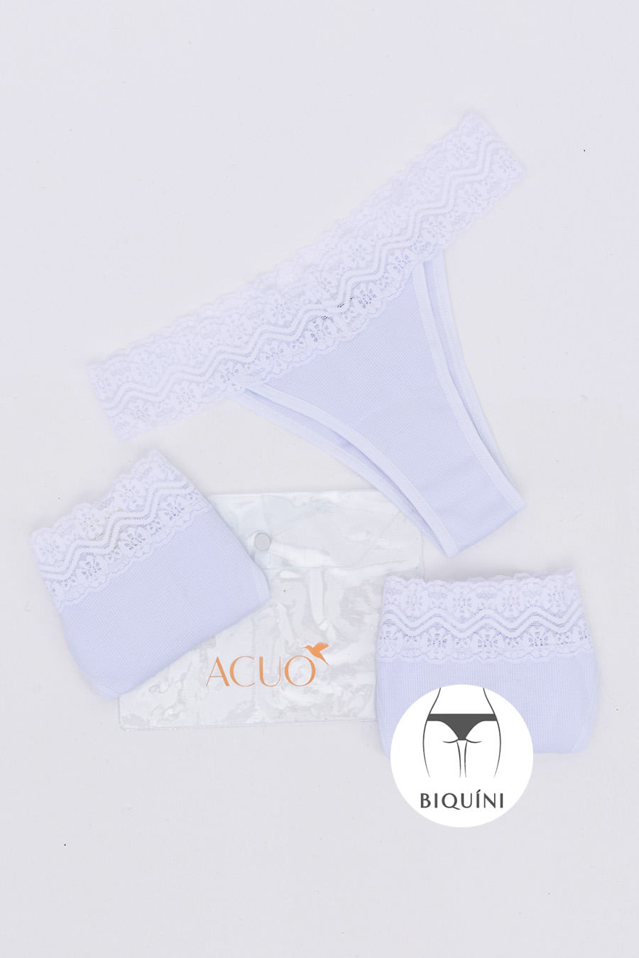 KIT CALCINHAS BÍQUINI BRANCA - ETERNO LINGERIE KIT CALCINHAS BÍQUINI BRANCA - ETERNO LINGERIE
