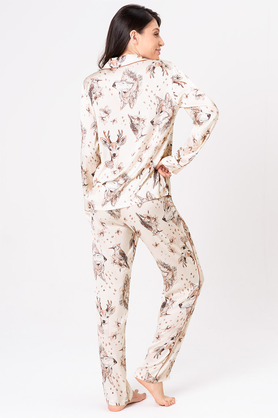 PIJAMA AMERICANO ACETINADO LONGO - SERENA PIJAMA AMERICANO ACETINADO LONGO - SERENA