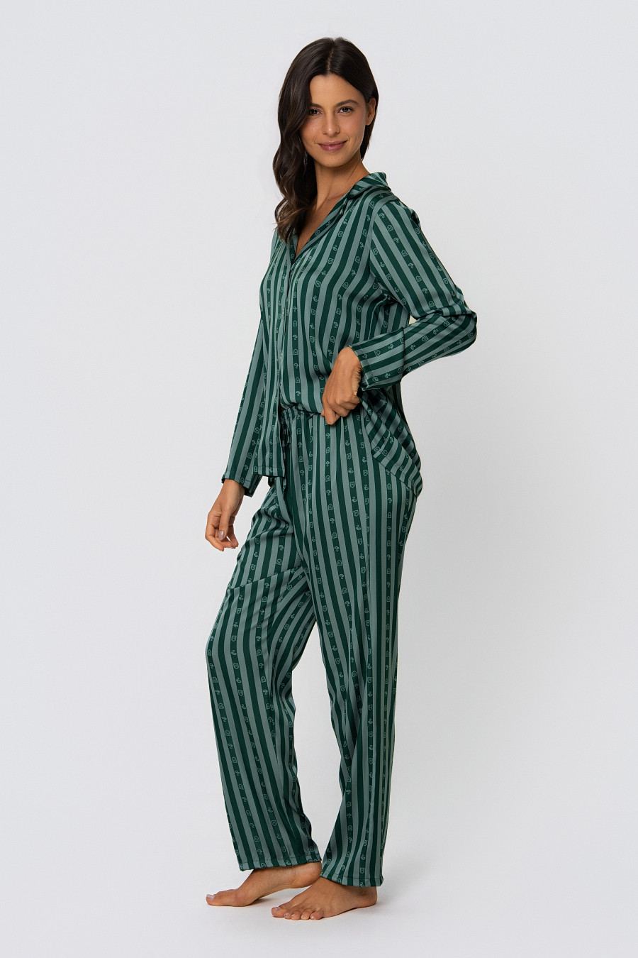 PIJAMA LONGO AMERICANO ACETINADO SONSERINA LADO