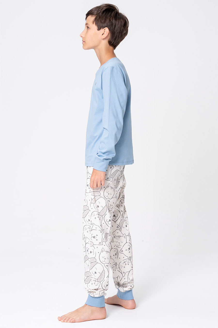 PIJAMA LONGO DE MALHA JUVENIL MENINO - PET COLORS PIJAMA LONGO DE MALHA JUVENIL MENINO - PET COLORS