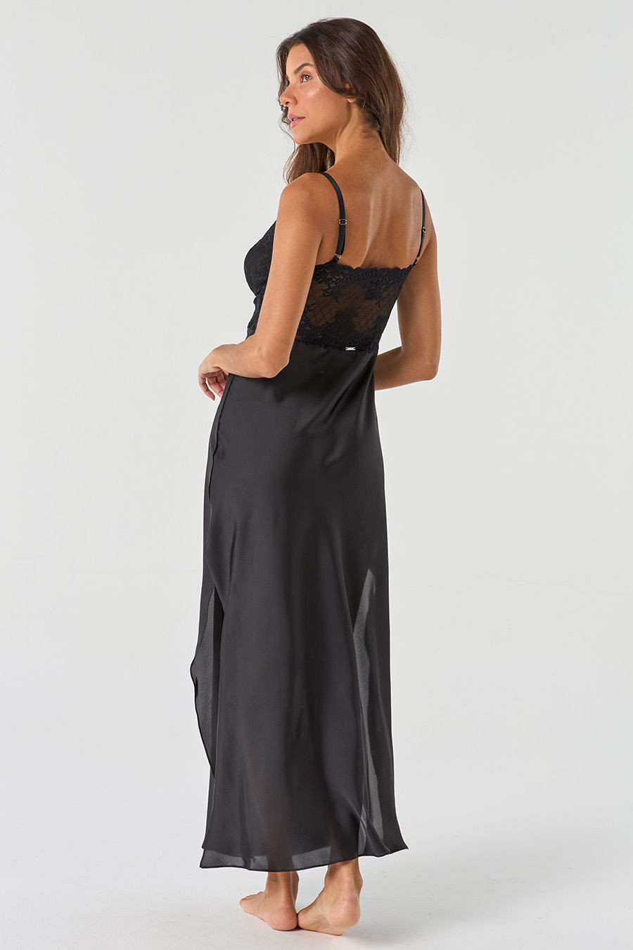 CAMISOLA LONGE COM RENDA ACETINADA - YES, I DO CAMISOLA LONGE COM RENDA ACETINADA - YES, I DO