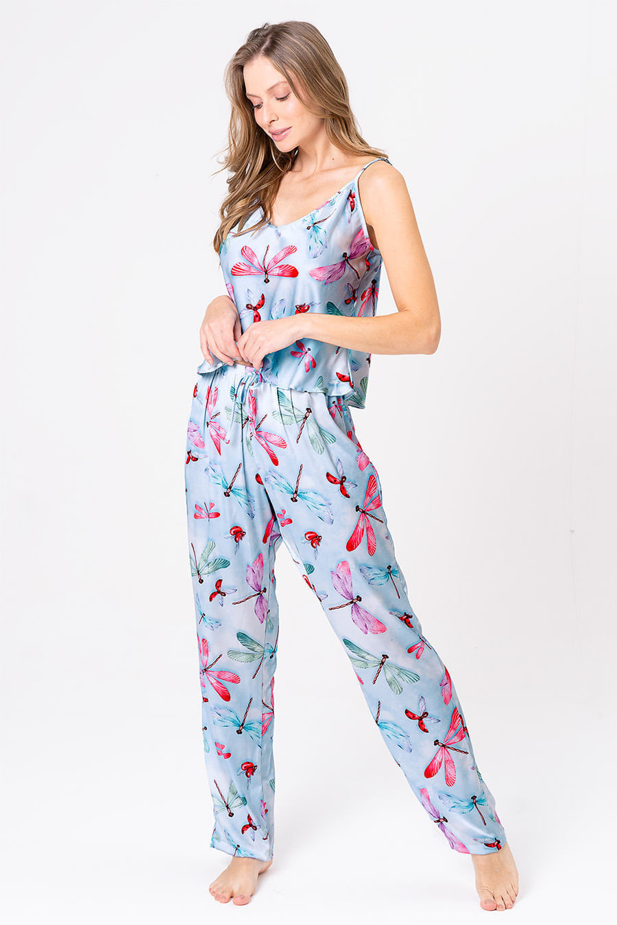 PIJAMA ACETINADO DE ALÇAS - LIBÉLULA PIJAMA ACETINADO DE ALÇAS - LIBÉLULA