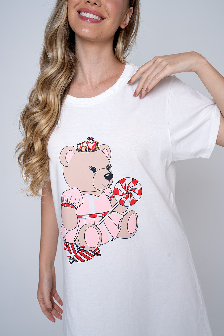 CAMISOLA CURTA DE ALGODÃO BAILARINA - ABRAÇO DE URSO CAMISOLA CURTA DE ALGODÃO BAILARINA - ABRAÇO DE URSO