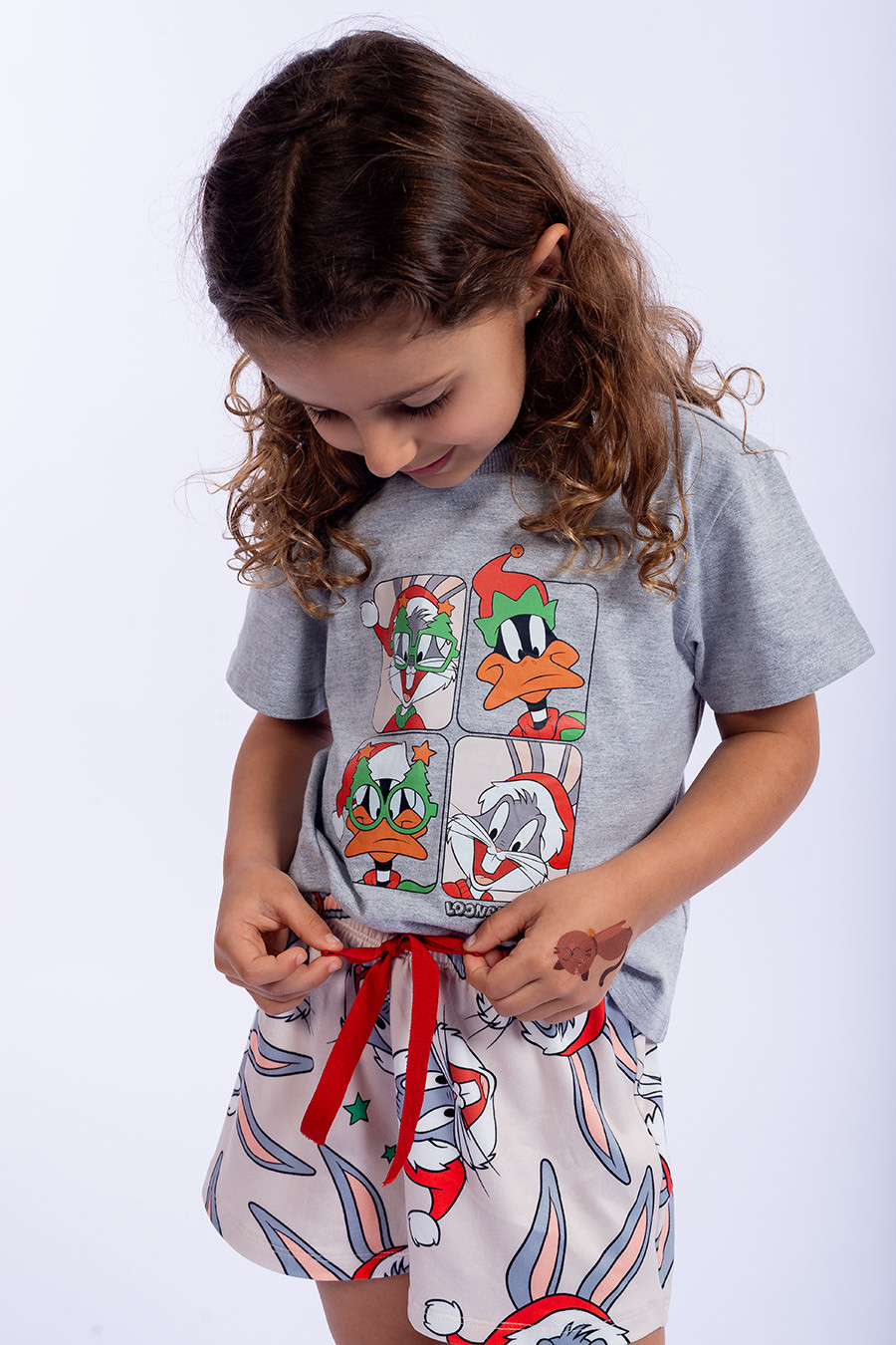 PIJAMA CURTO INFANTIL MENINA  ALGODÃO - NATAL PERNALONGA PIJAMA CURTO INFANTIL MENINA  ALGODÃO - NATAL PERNALONGA