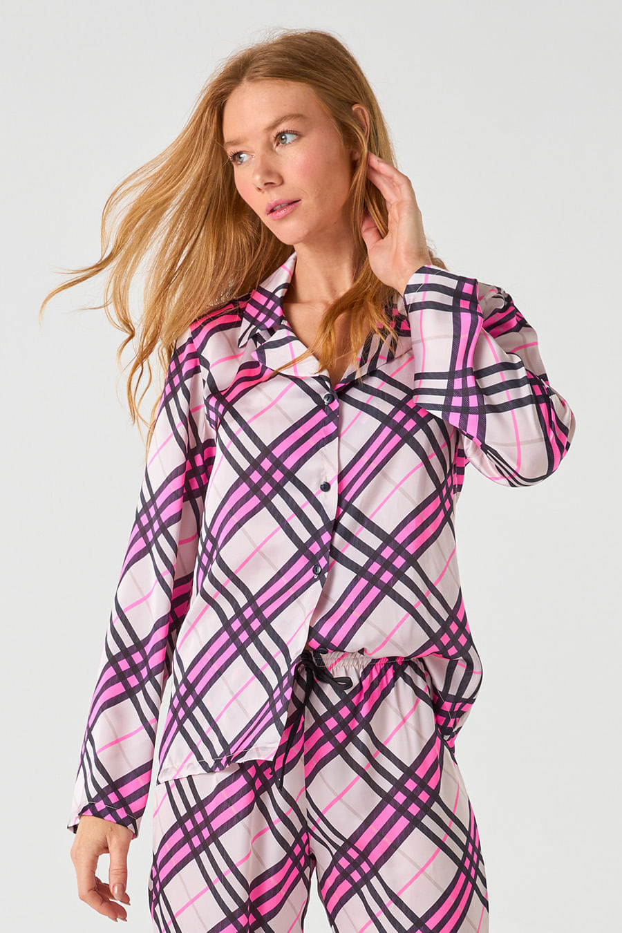 PIJAMA AMERICANO LONGO XADREZ - ENTRELAÇOS PIJAMA AMERICANO LONGO XADREZ - ENTRELAÇOS