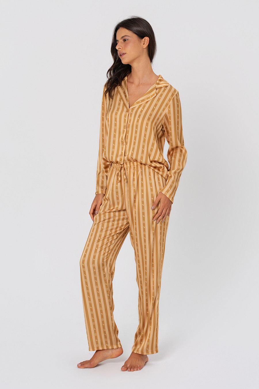 PIJAMA LONGO AMERICANO ACETINADO LUFA - LUFA LADO
