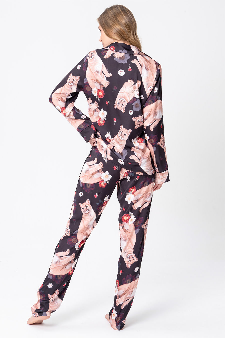 PIJAMA AMERICANO ACETINADO - FELINE PIJAMA AMERICANO ACETINADO - FELINE