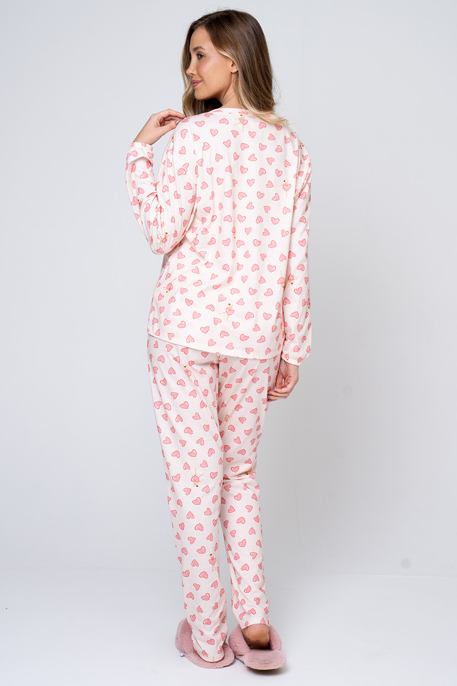 PIJAMA LONGO ALGODÃO CORAÇÕES - BAILARINA