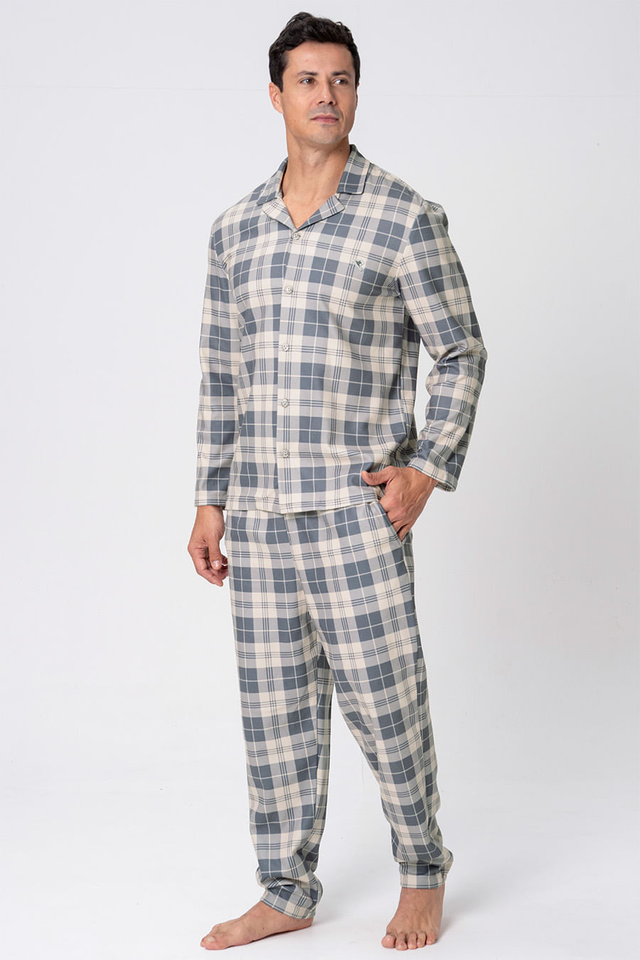 PIJAMA LONGO MASCULINO AMERICANO - GREY PIJAMA LONGO MASCULINO AMERICANO - GREY