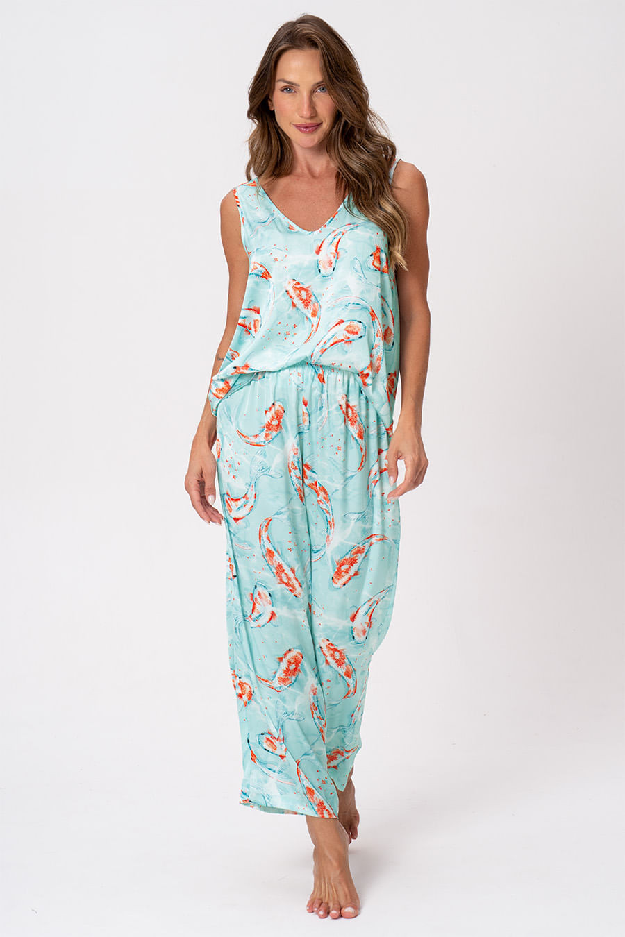 PIJAMA ACETINADO PANTACOURT - DOCE ÁGUA PIJAMA ACETINADO PANTACOURT - DOCE ÁGUA