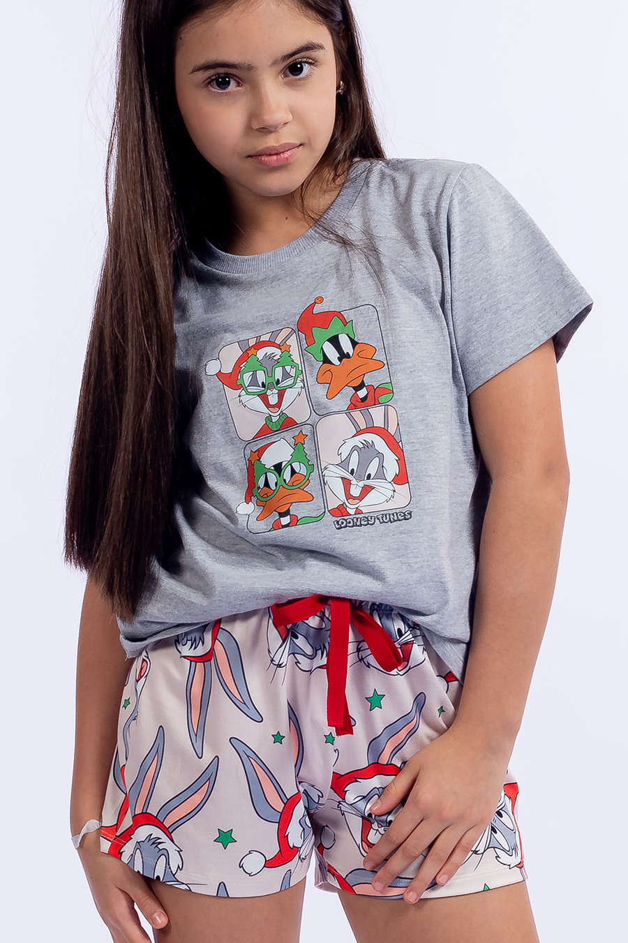PIJAMA CURTO JUVENIL MENINA ALGODÃO - NATAL PERNALONGA PIJAMA CURTO JUVENIL MENINA ALGODÃO - NATAL PERNALONGA