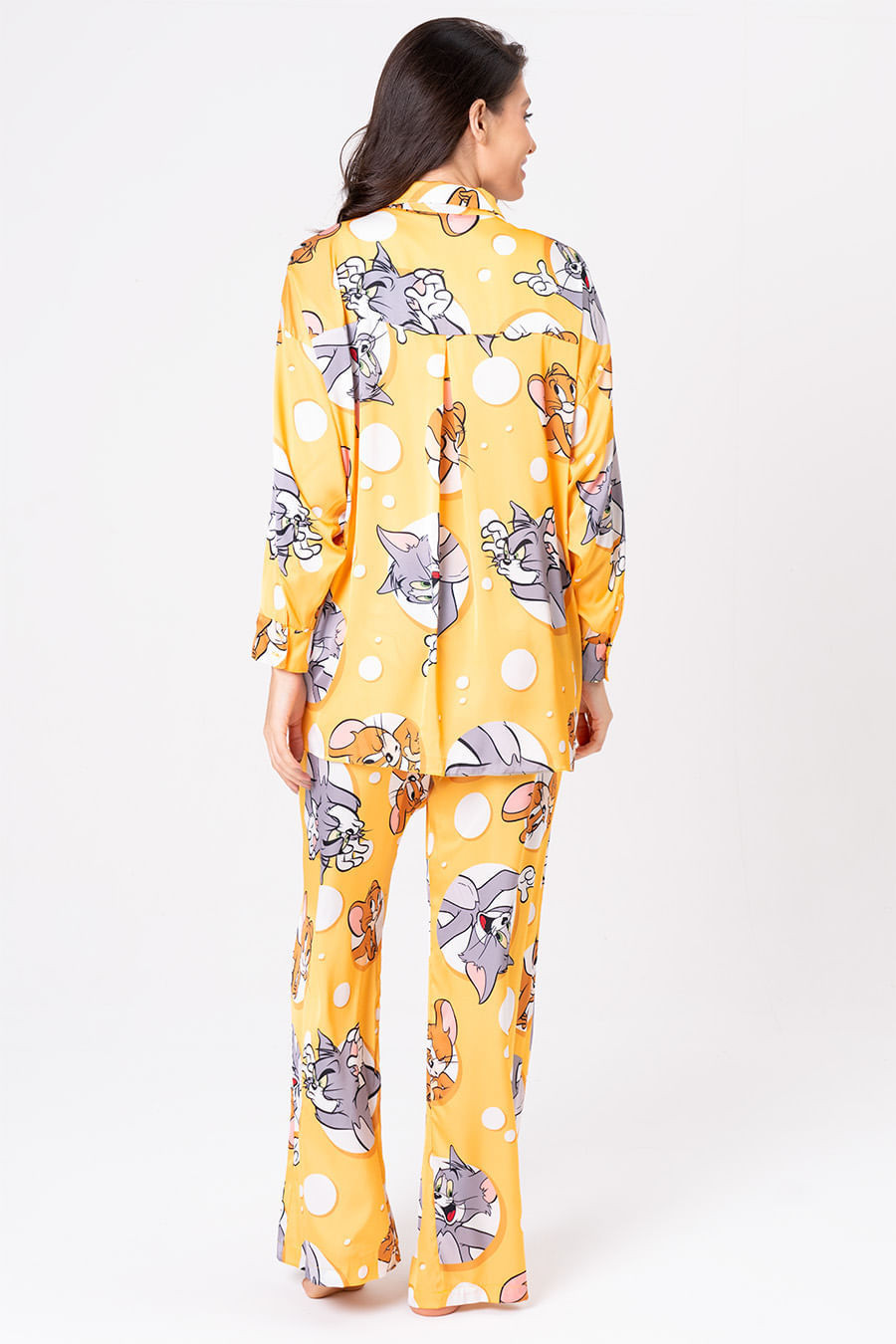 PIJAMA AMERICANO ACETINADO LONGO QUEIJOS - DIGA CHEESE PIJAMA AMERICANO ACETINADO LONGO QUEIJOS - DIGA CHEESE