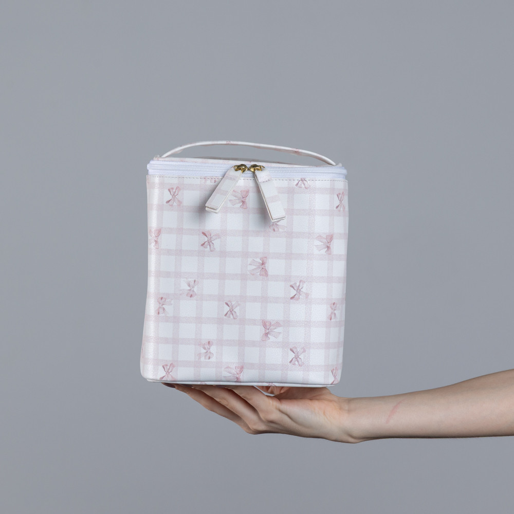 Necessaire Gabi Estampa Laço e Xadrez Necessaire Gabi Estampa Laço e Xadrez