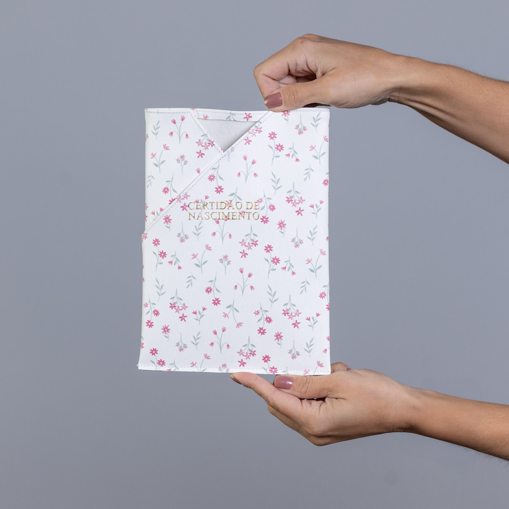 Certidão de Nascimento Gy Estampa Flor Certidão de Nascimento Gy Estampa Flor
