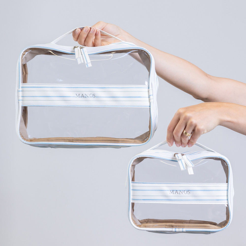 Kit Necessaire Nena P e M Estampa Listra Kit Necessaire Nena P e M Estampa Listra