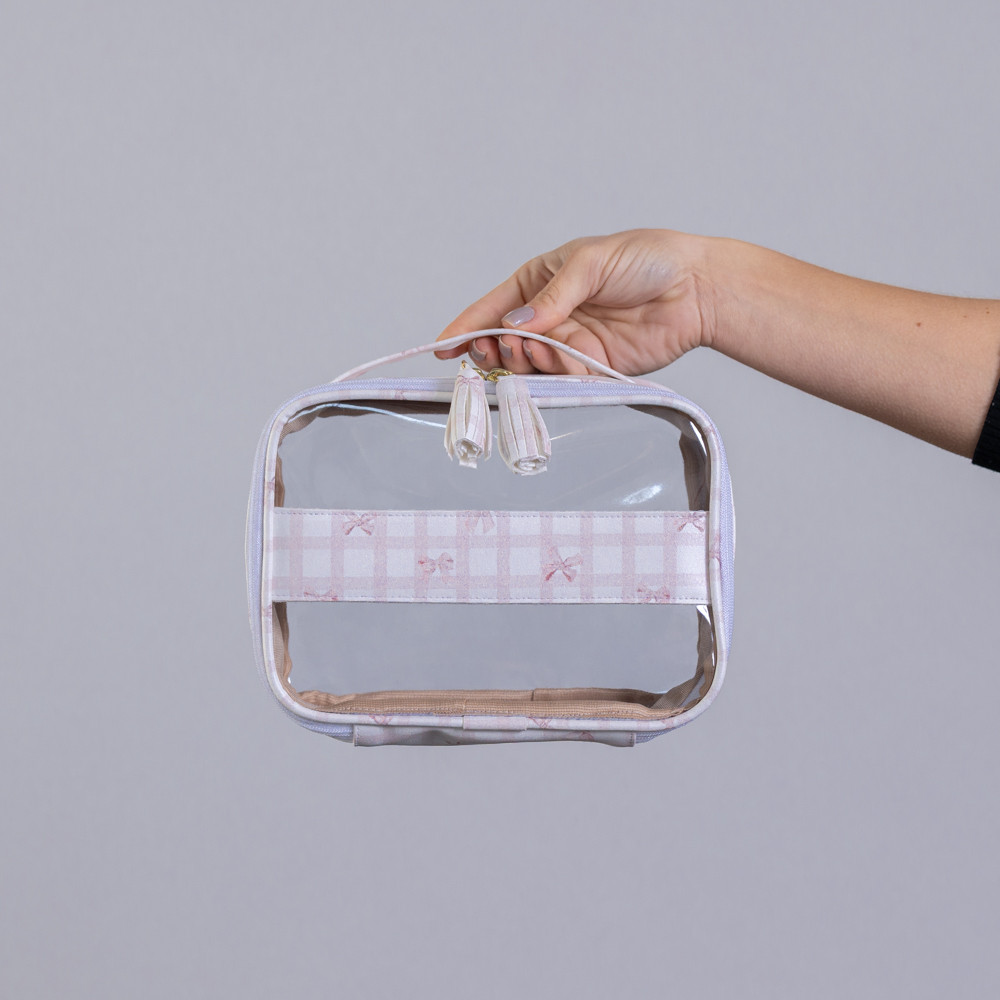 Necessaire Nena P Estampa Laço e Xadrez Necessaire Nena P Estampa Laço e Xadrez