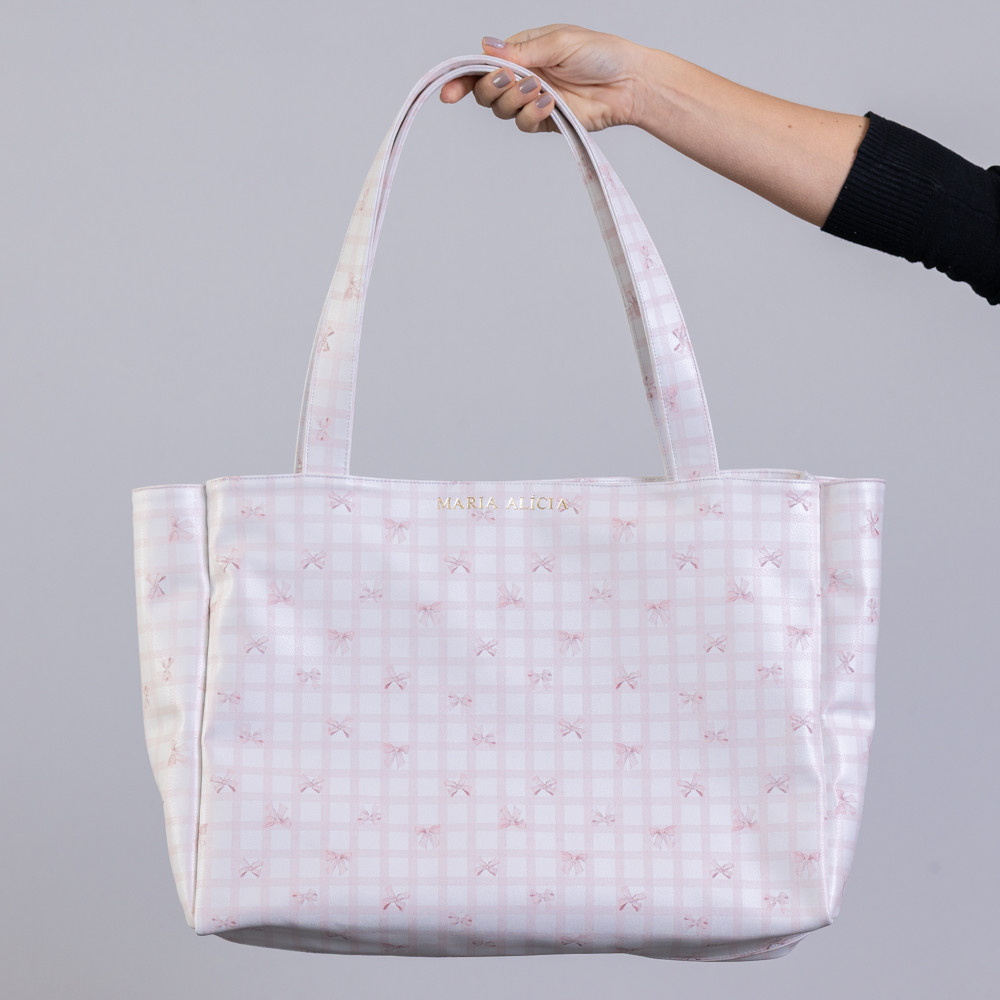 Bolsa Márcia Estampa Laço e Xadrez Bolsa Márcia Estampa Laço e Xadrez