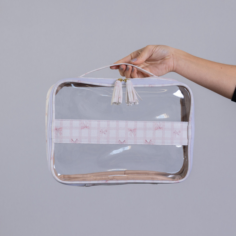 Necessaire Nena M Estampa Laço e Xadrez Necessaire Nena M Estampa Laço e Xadrez