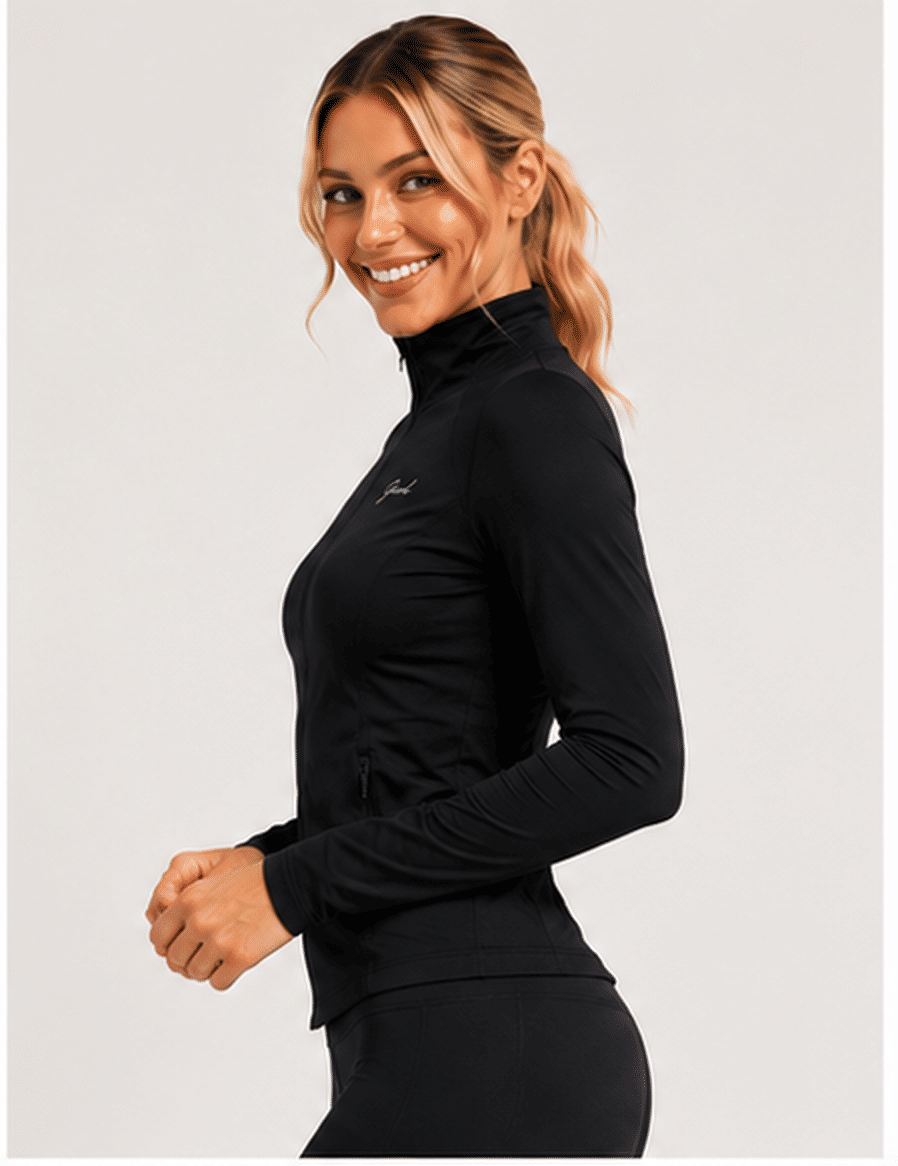 Jaqueta preta feminina fitness - GRIND FORGED Jaqueta preta feminina fitness - GRIND FORGED