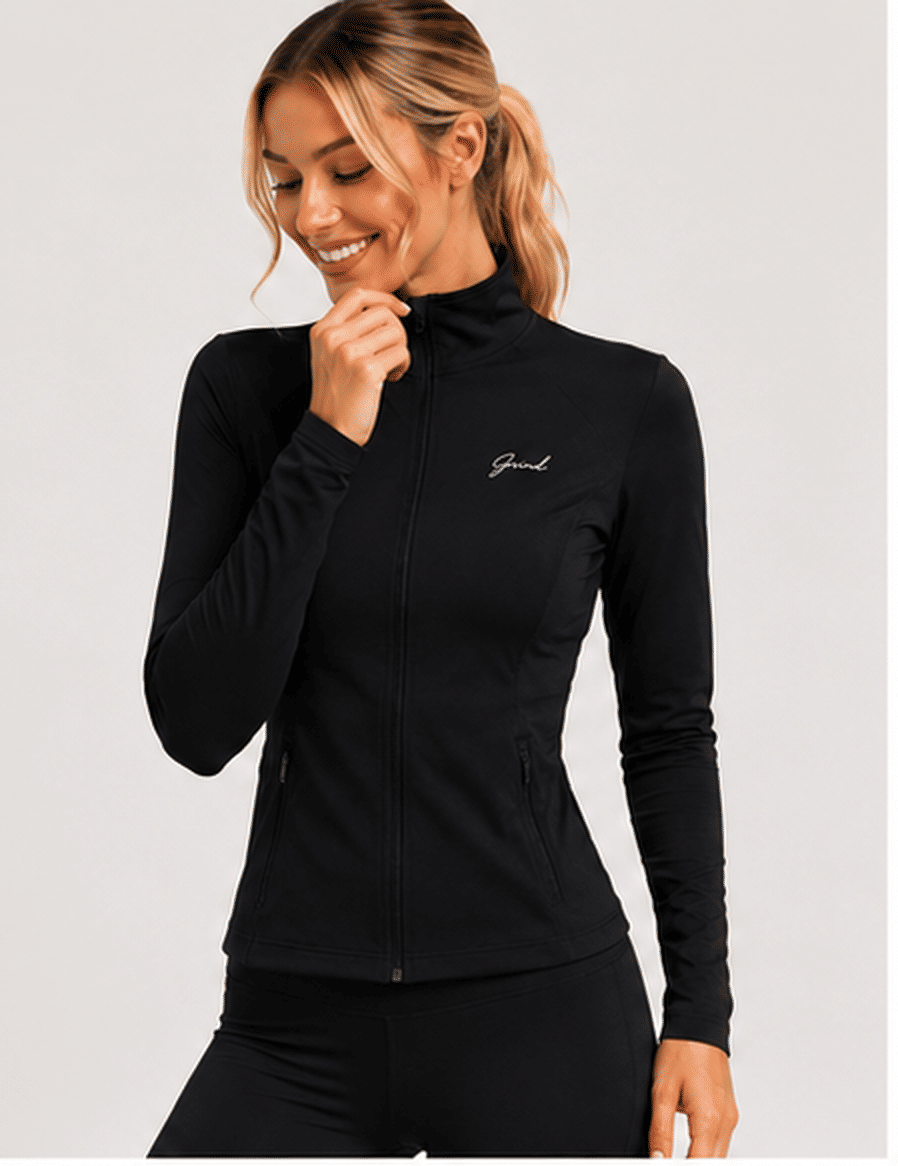 Jaqueta preta feminina fitness - GRIND FORGED Jaqueta preta feminina fitness - GRIND FORGED
