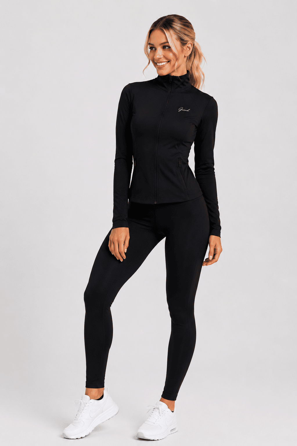 Jaqueta preta feminina fitness - GRIND FORGED Jaqueta preta feminina fitness - GRIND FORGED