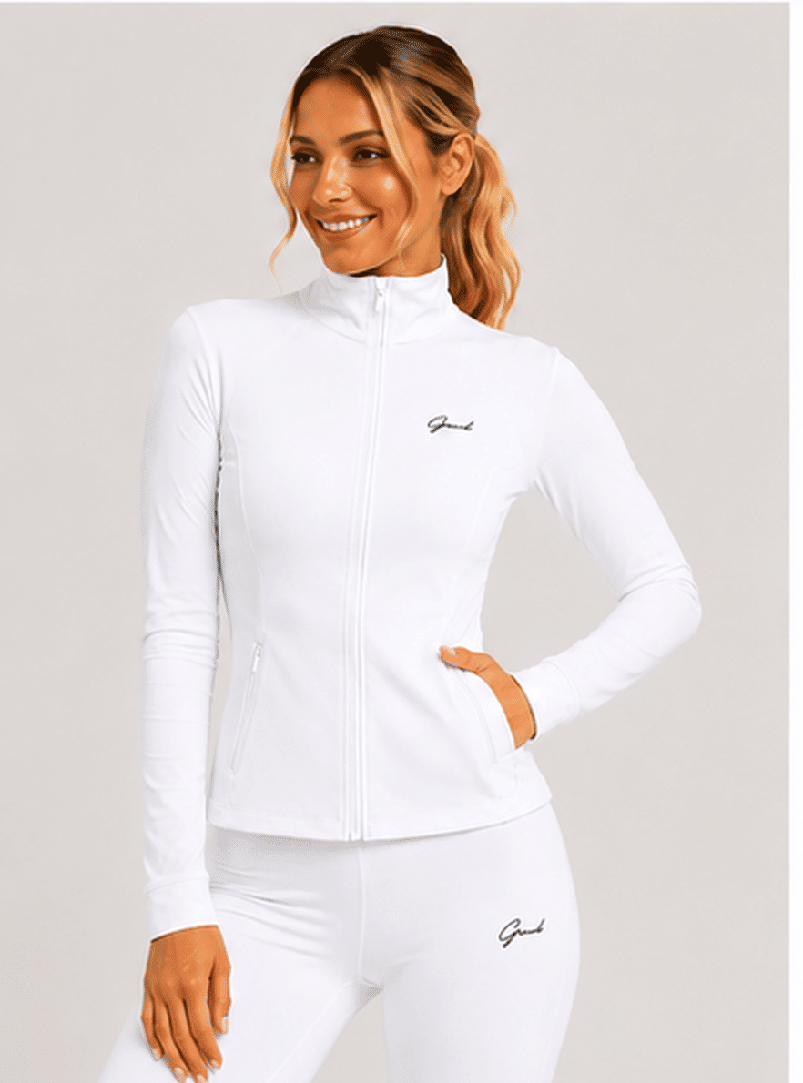 Jaqueta off-white feminina fitness - GRIND FORGED Jaqueta off-white feminina fitness - GRIND FORGED