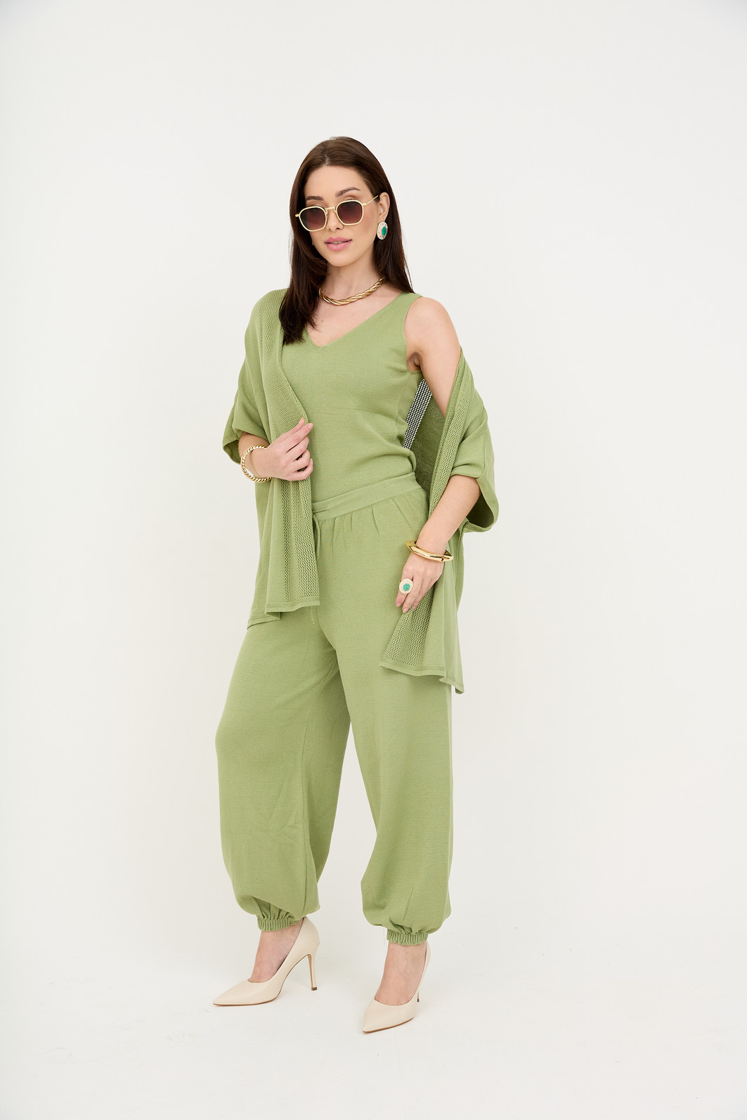 Trijunto com Calça em Tricot Valência - Verde Trijunto com Calça em Tricot Valência - Verde