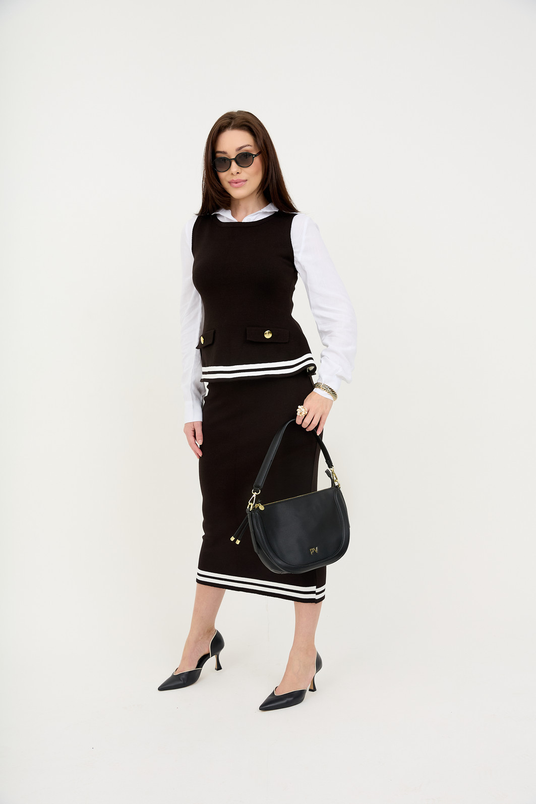 Conjunto com Saia em Tricot Turim - Preto Conjunto com Saia em Tricot Turim - Preto