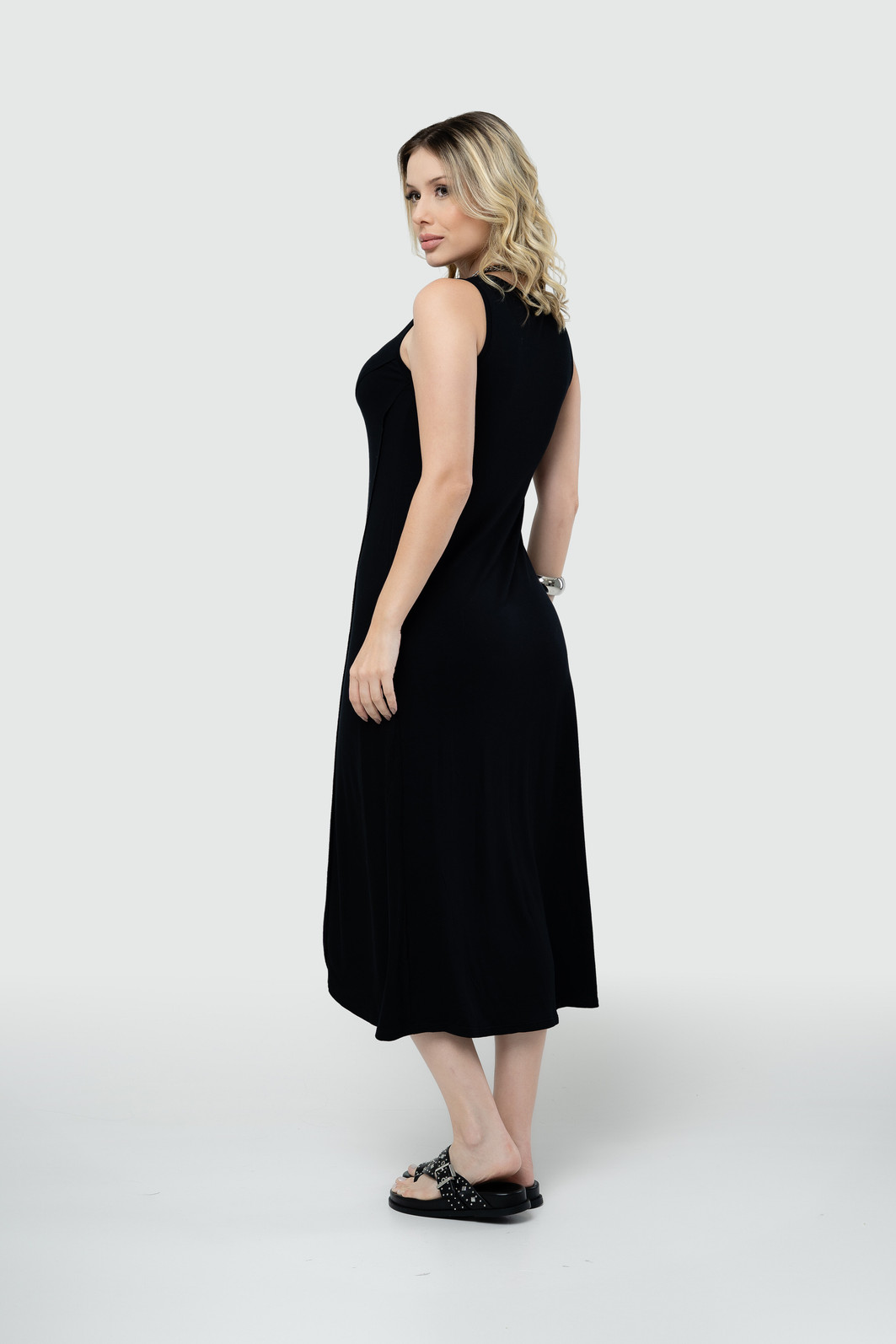 Vestido Regata Midi Mullet - Preto Vestido Regata Midi Mullet - Preto