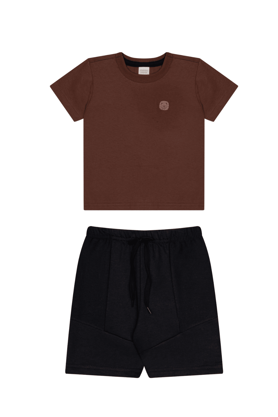 Conjunto infantil menino camiseta malha e bermuda recorte avesso moletinho Conjunto infantil menino camiseta malha e bermuda recorte avesso moletinho