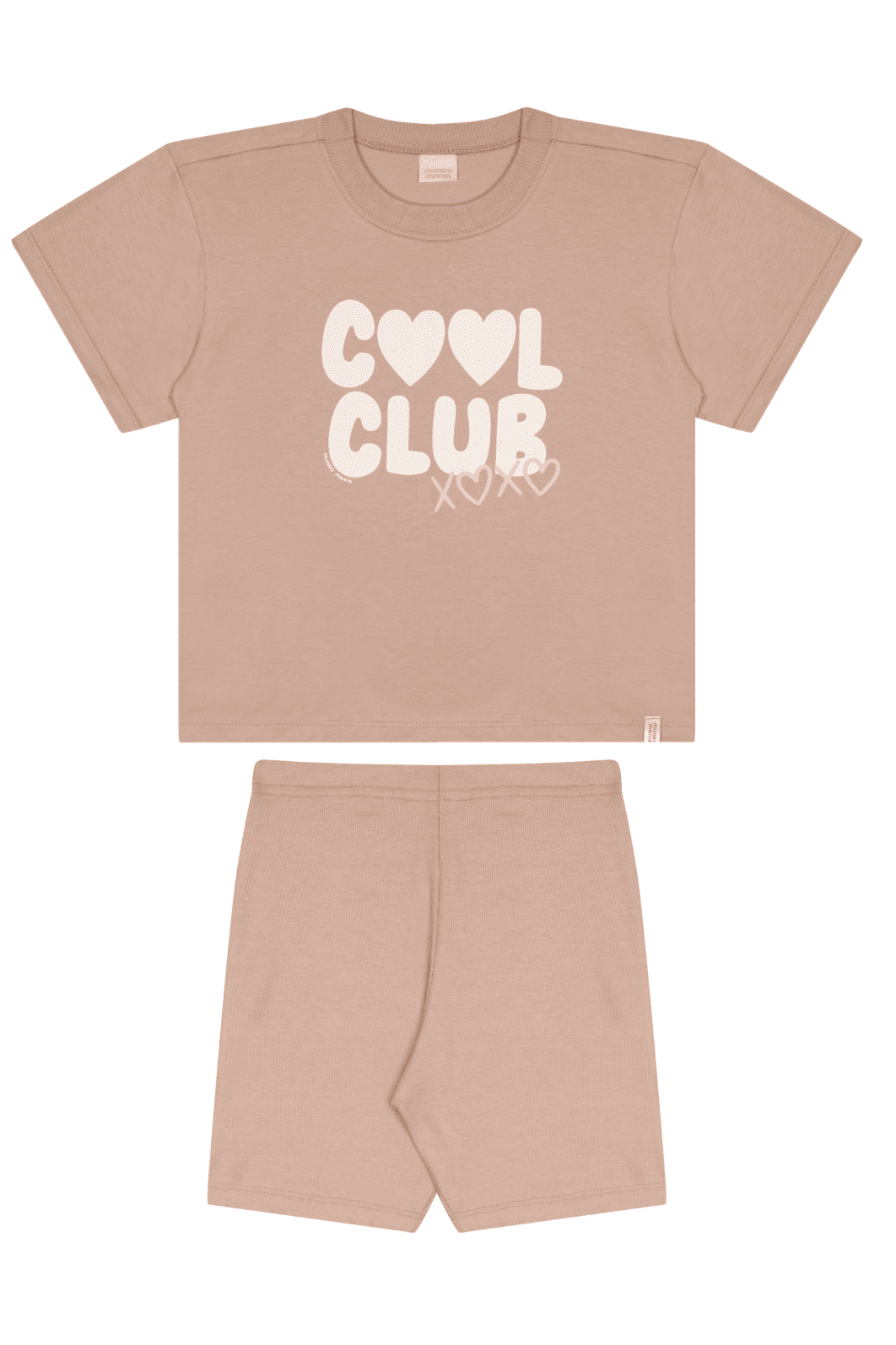Conjunto infantil Menina blusa malha bermuda ribana verão Conjunto infantil Menina blusa malha bermuda ribana verão