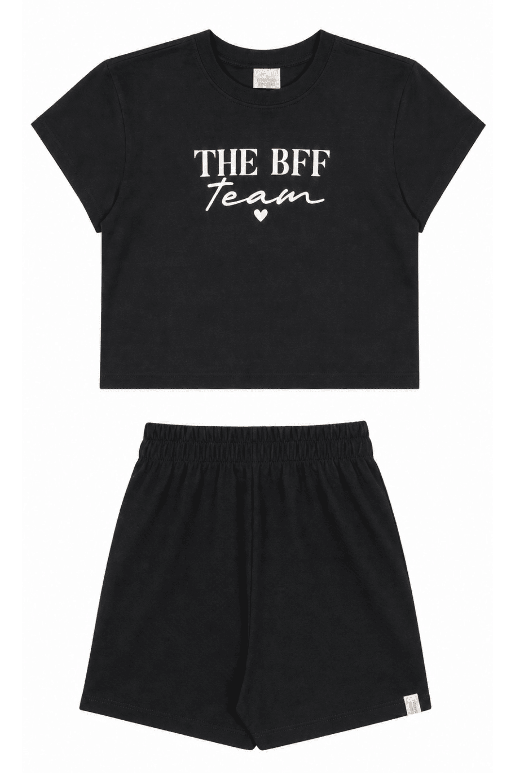 Conjunto menina blusa meia malha e shorts malha dama juvenil verão Conjunto menina blusa meia malha e shorts malha dama juvenil verão