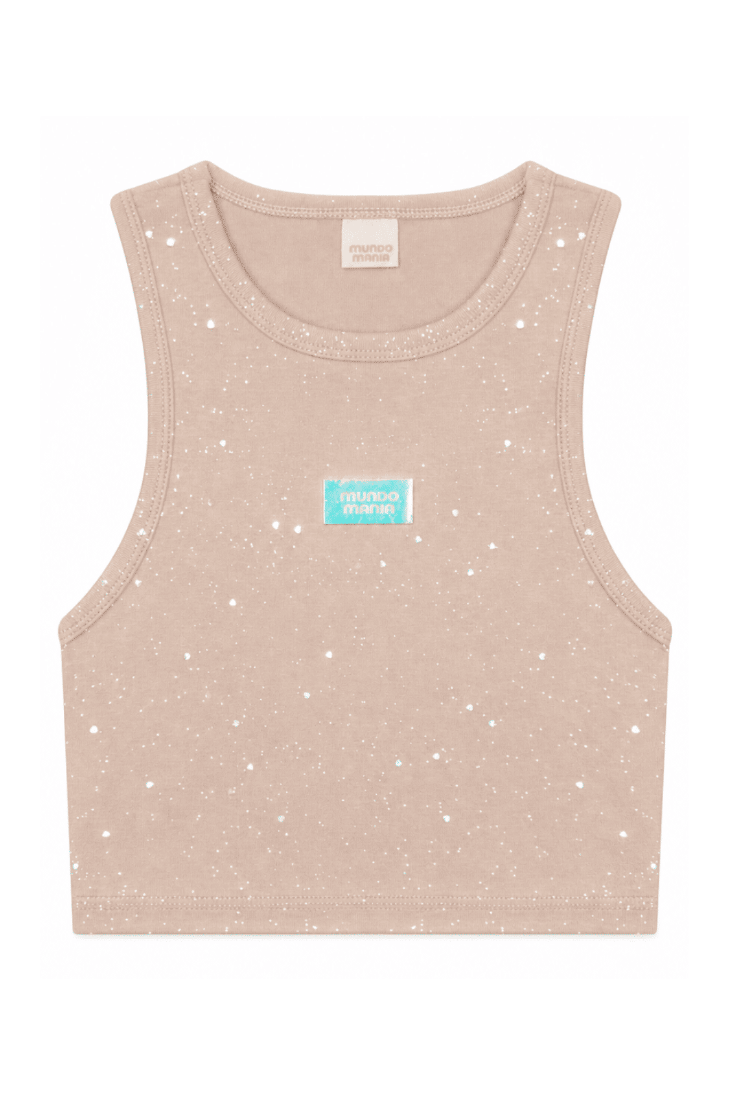 Regata cropped Juvenil Menina Mundo Mania Cotton Glitter Regata cropped Juvenil Menina Mundo Mania Cotton Glitter
