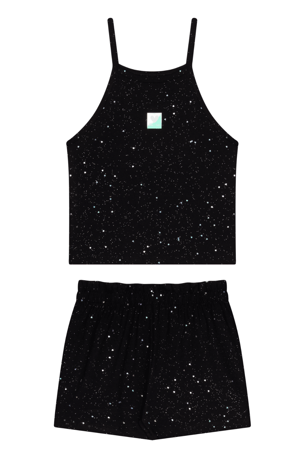 Conjunto infantil blusa e shorts menina cotton glitter