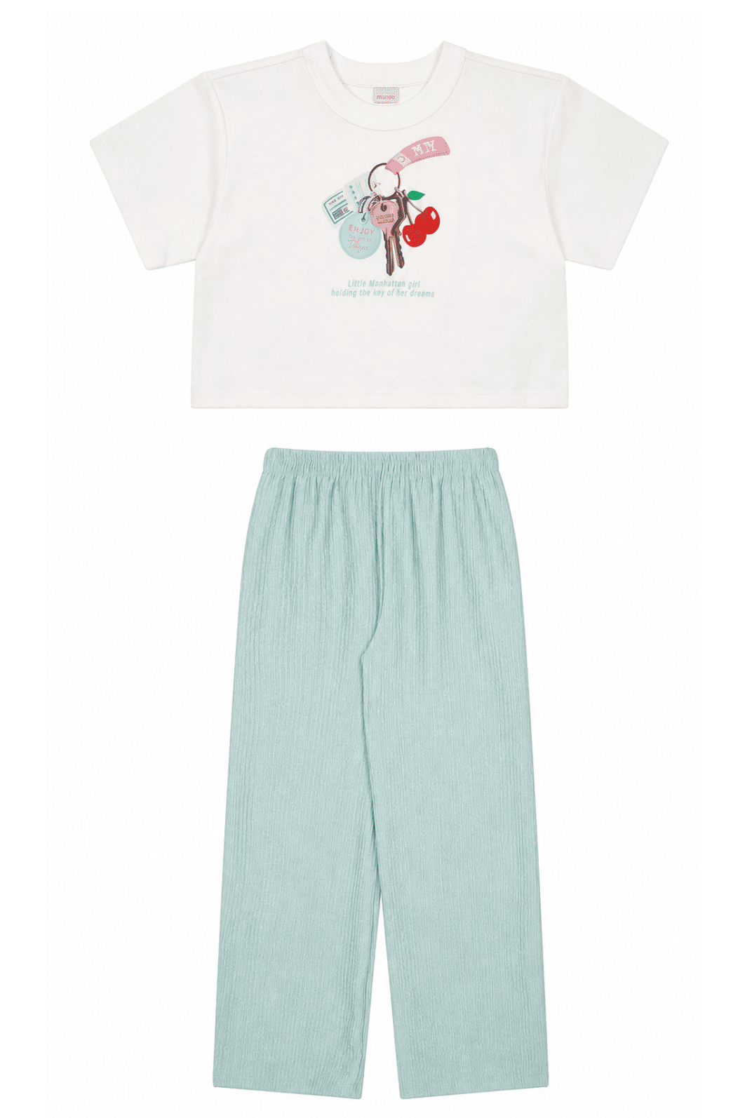 Conjunto infantil blusa e calça, verão confortável para menina Conjunto infantil blusa e calça, verão confortável para menina