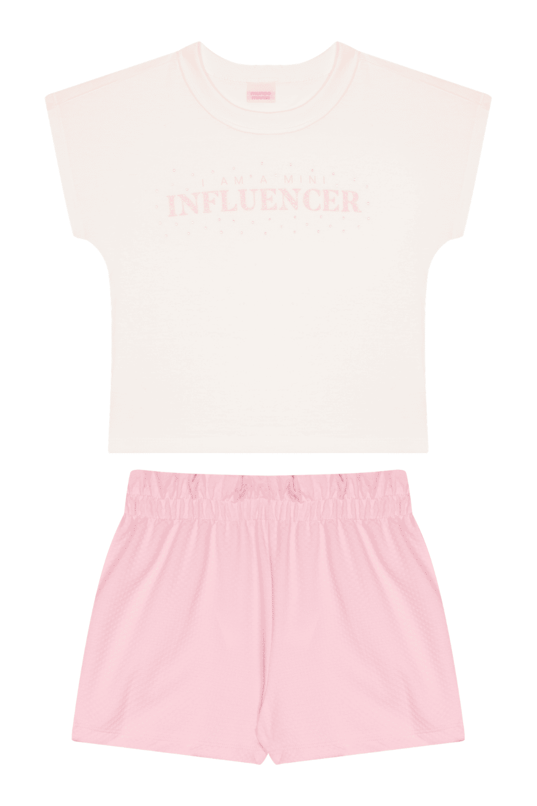 Conjunto infantil menina blusa strass shorts malha Conjunto infantil menina blusa strass shorts malha