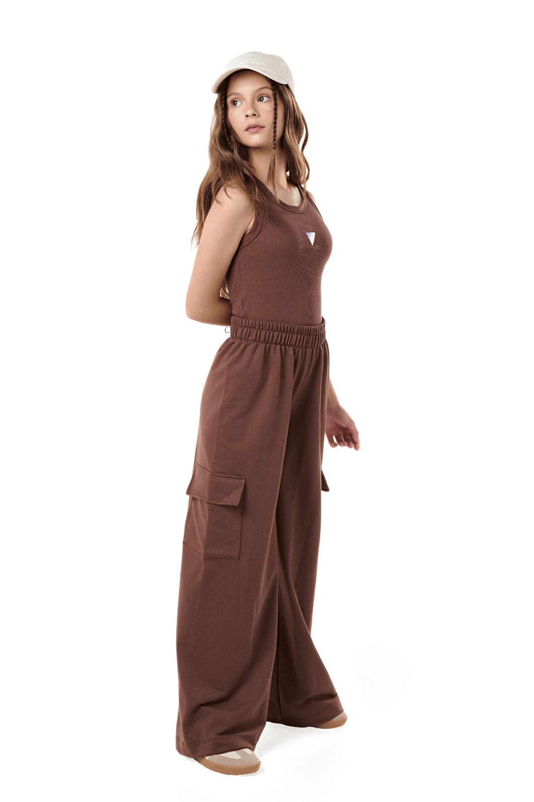 Conjunto feminino Regata Ribana e calça cargo juvenil Conjunto feminino Regata Ribana e calça cargo juvenil
