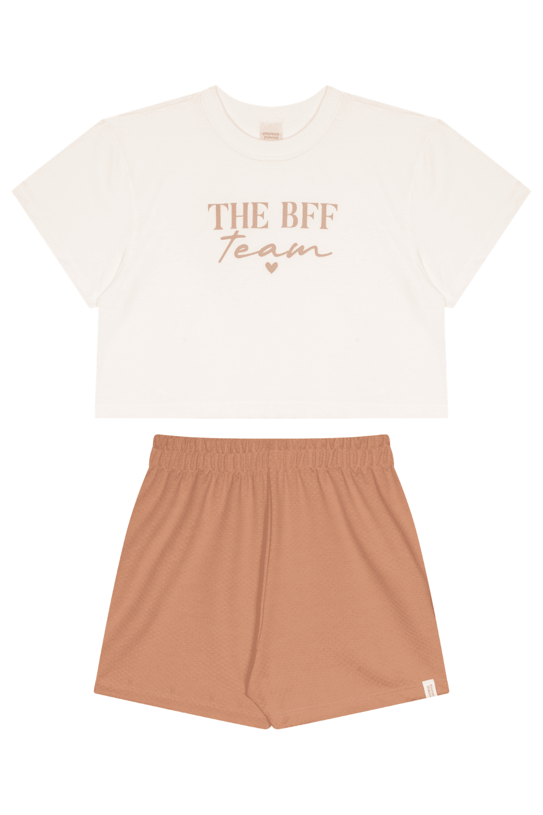 Conjunto menina blusa meia malha e shorts malha dama juvenil verão Conjunto menina blusa meia malha e shorts malha dama juvenil verão