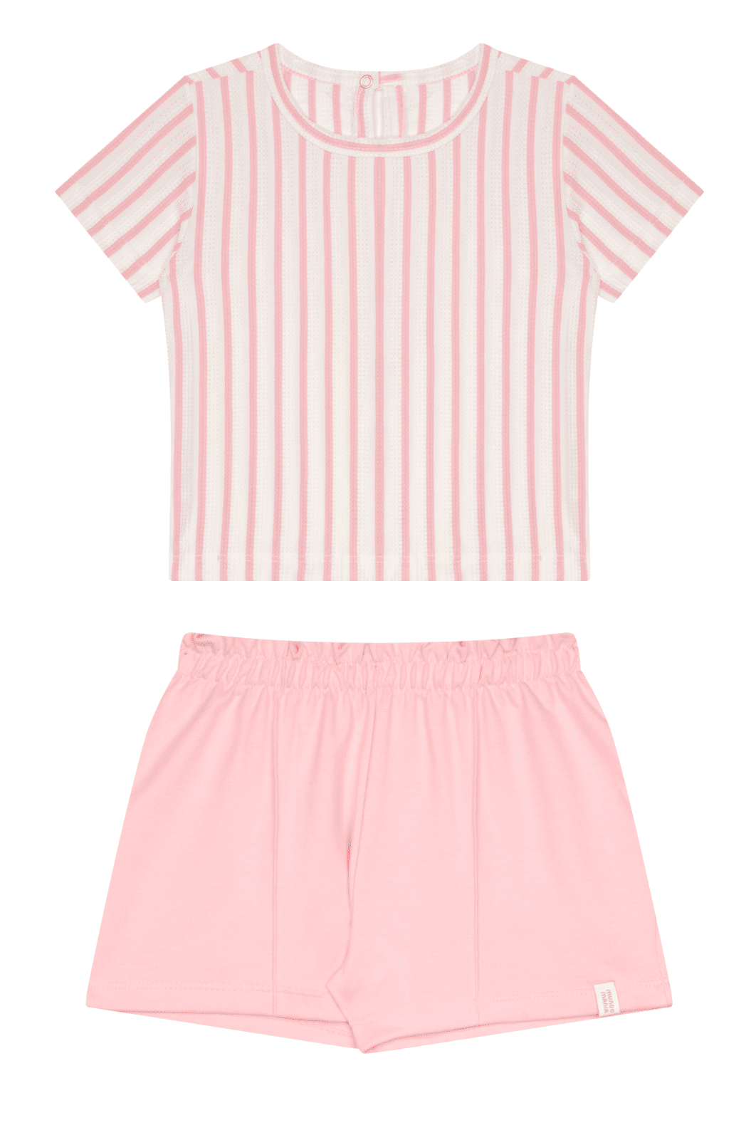 Conjunto menina verão Blusa e Shorts Listrado Moderno e Confortável Conjunto menina verão Blusa e Shorts Listrado Moderno e Confortável