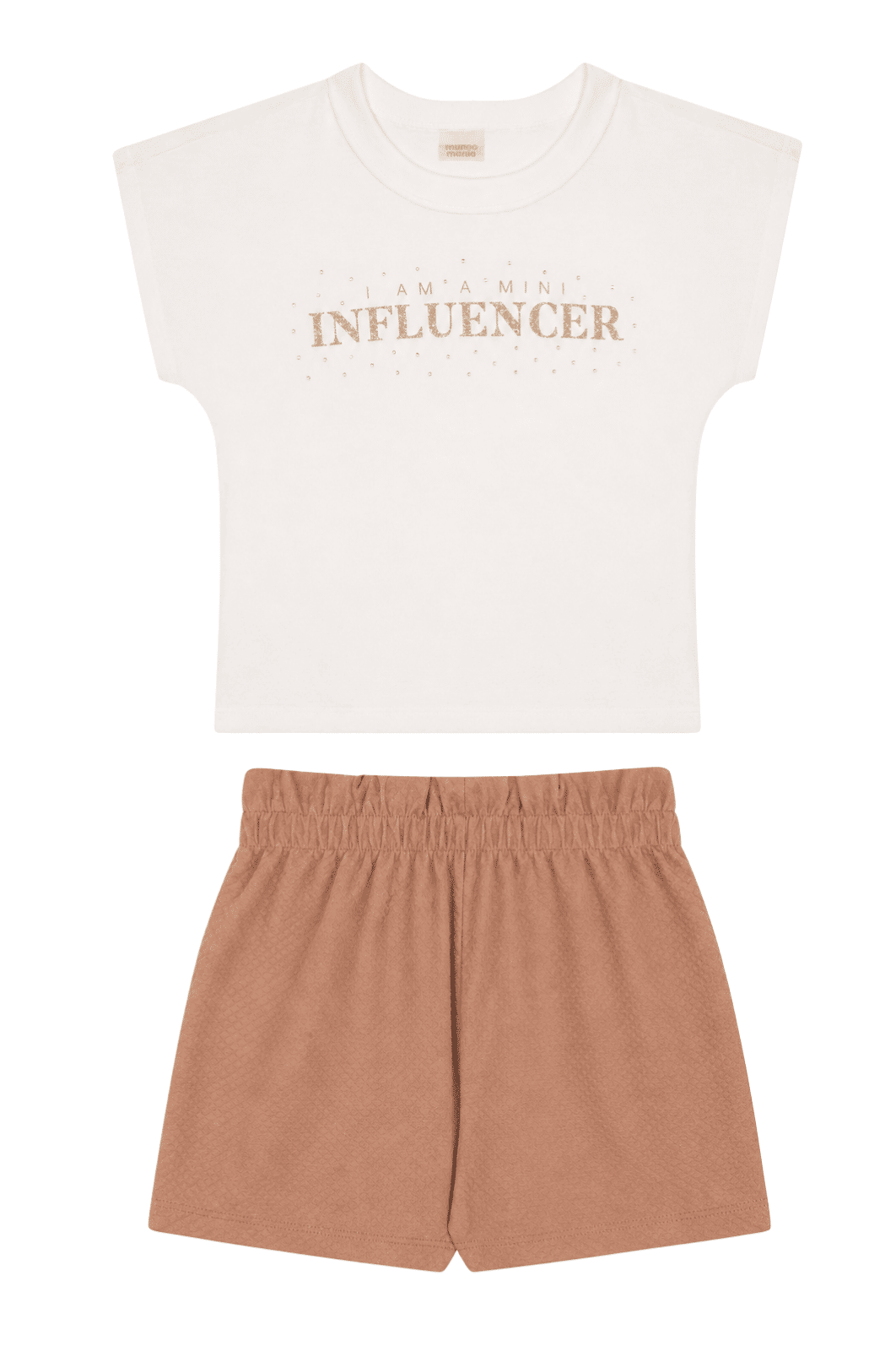 Conjunto infantil menina blusa strass shorts malha Conjunto infantil menina blusa strass shorts malha