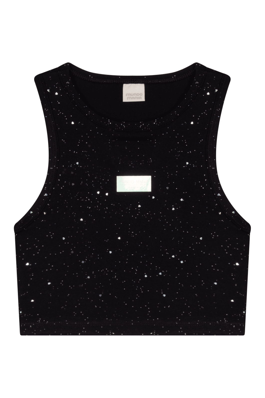 Regata cropped Juvenil Menina Mundo Mania Cotton Glitter Regata cropped Juvenil Menina Mundo Mania Cotton Glitter